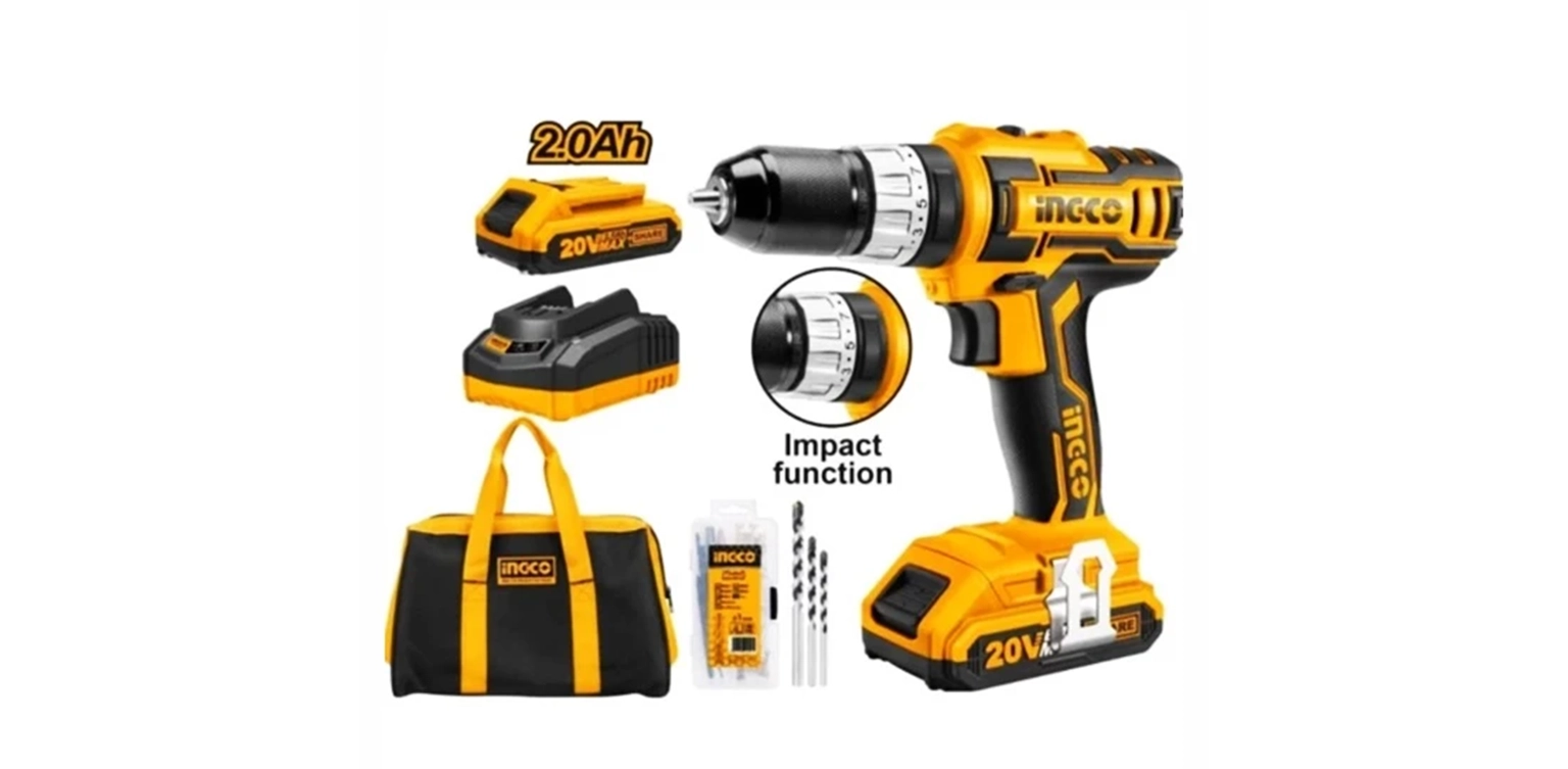 دریل شارژی 20 ولت چکشی اینکو مدل CIDLI2002