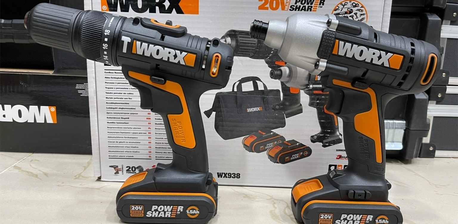 دریل شارژی چکشی و پیچ بند تقه ای ورکس مدل wx386.9