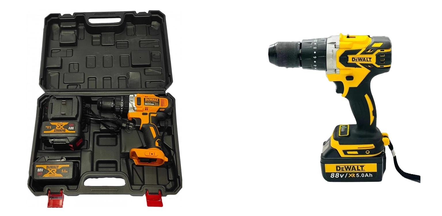 دریل شارژی دیوالت 88 ولت موتور براشلس