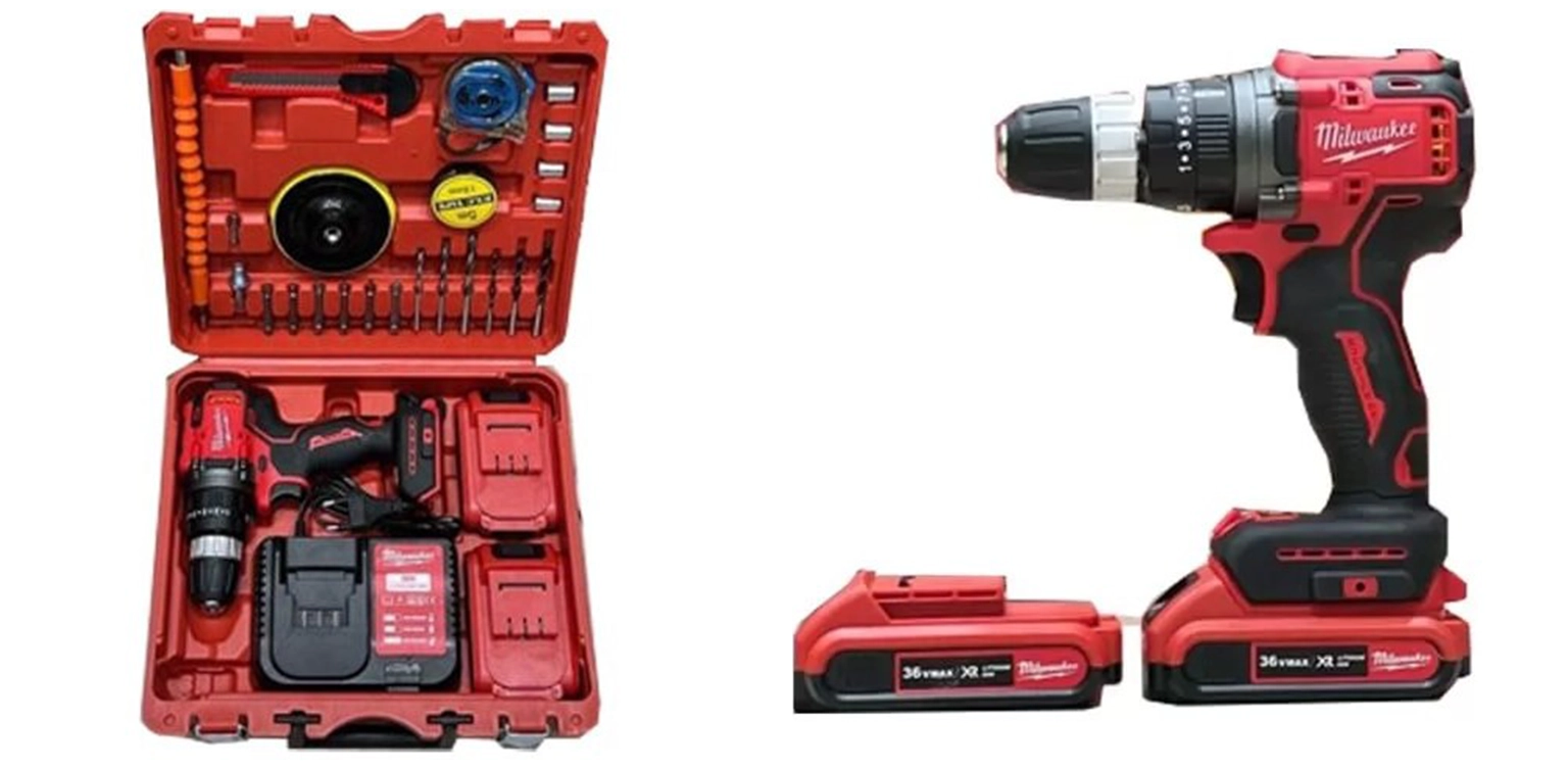 دریل شارژی 36 ولت میلواکی سه نظام فلزی مدل پک کامل