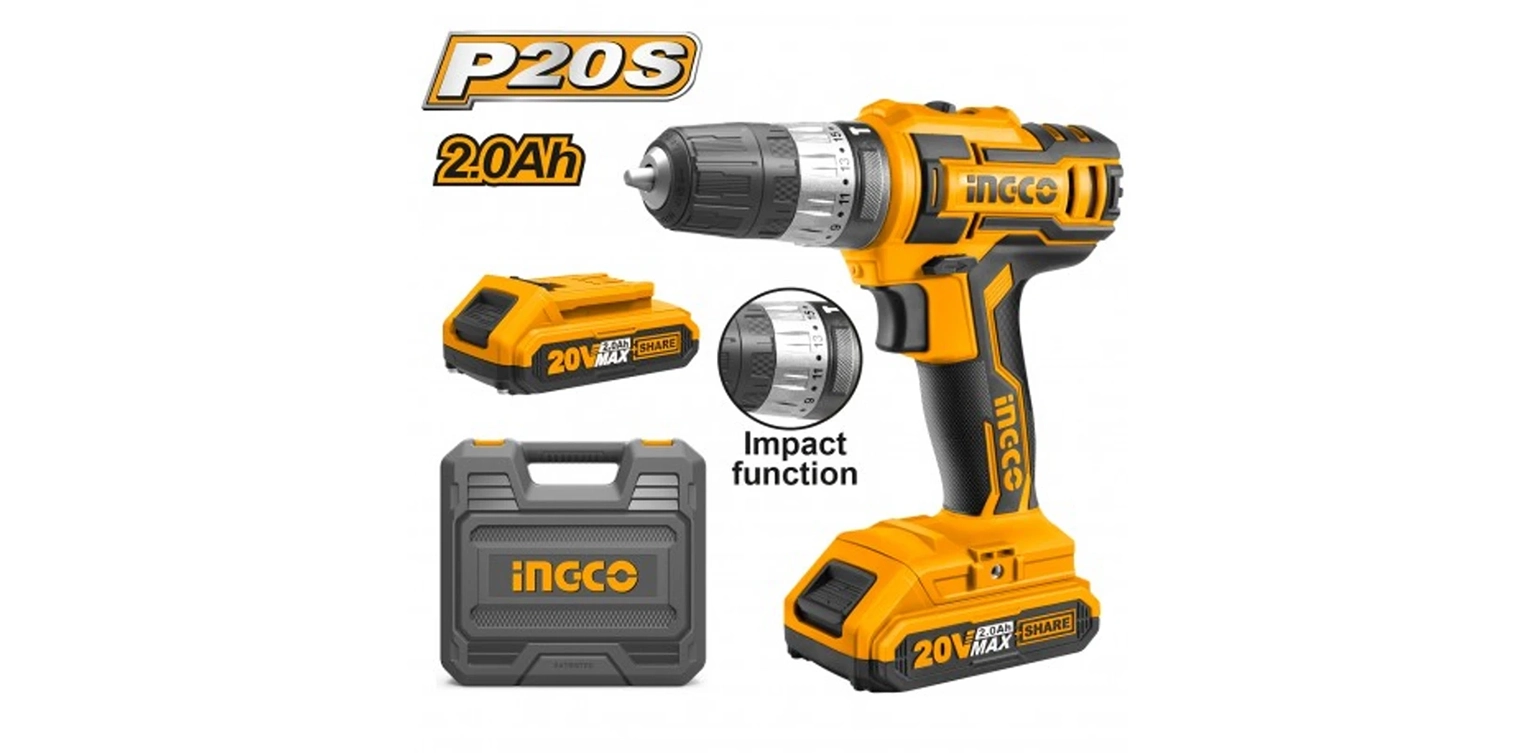 دریل شارژی 20 ولت چکشی اینکو مدل CIDLI200215
